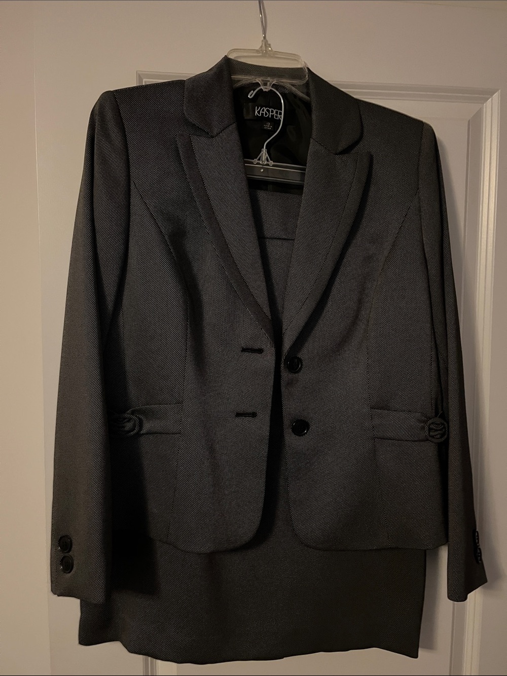 Kasper Black Women's Two-Piece Blazer and Skirt Suit
